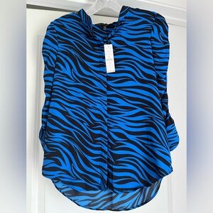 WHBM 3Q Sleeve Ruched Blouse